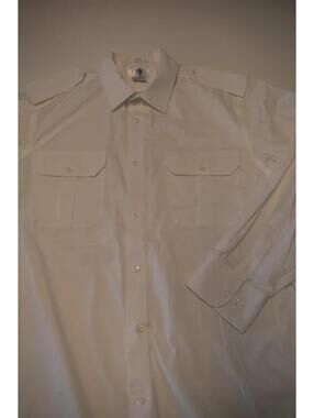 Murphy & Hartelius Men’s 17.5 White Dress Shirt Button Down Business Classic